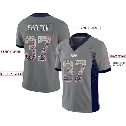 Custom New England Patriots Stitched American Football Jerseys Personalize Birthday Gifts Grey Jersey