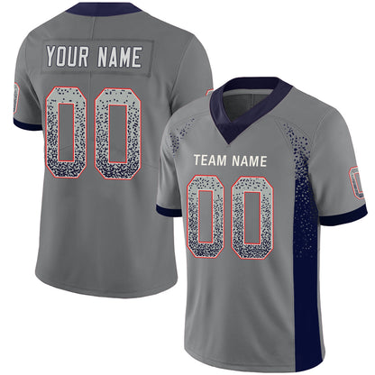 Custom New England Patriots Stitched American Football Jerseys Personalize Birthday Gifts Grey Jersey