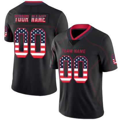 Custom New England Patriots Stitched American Football Jerseys Personalize Birthday Gifts Black Jersey