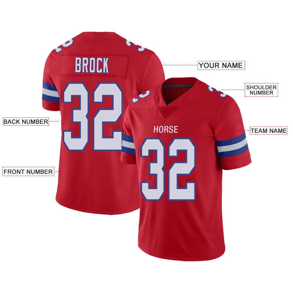 Custom New England Patriots Stitched American Football Jerseys Personalize Birthday Gifts Red Jersey