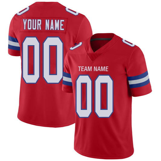 Custom New England Patriots Stitched American Football Jerseys Personalize Birthday Gifts Red Jersey