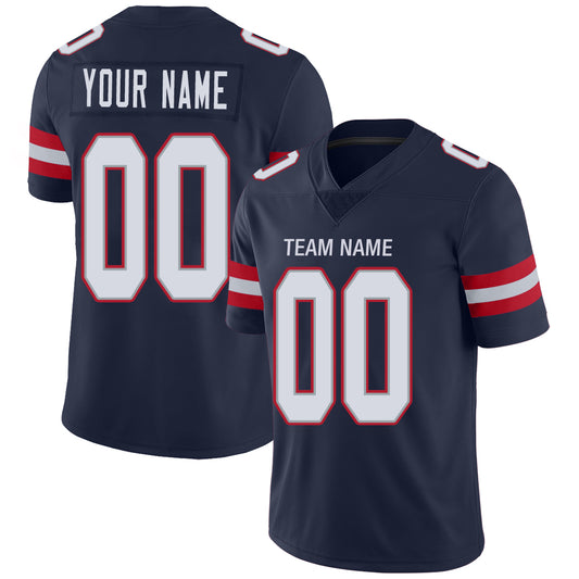 Custom New England Patriots Stitched American Football Jerseys Personalize Birthday Gifts Navy Jersey