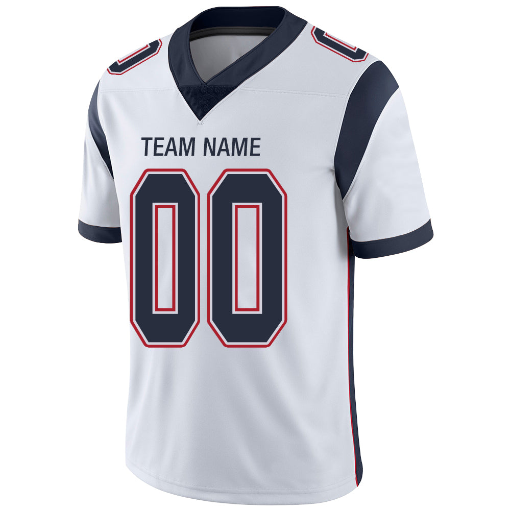 Custom New England Patriots Stitched American Football Jerseys Personalize Birthday Gifts White Jersey