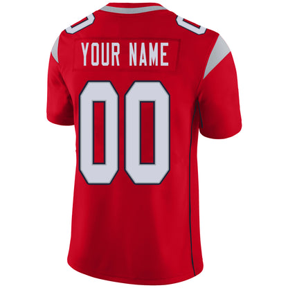 Custom New England Patriots Stitched American Football Jerseys Personalize Birthday Gifts Red Jersey