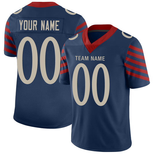 Custom New England Patriots Stitched American Football Jerseys Personalize Birthday Gifts Navy Jersey