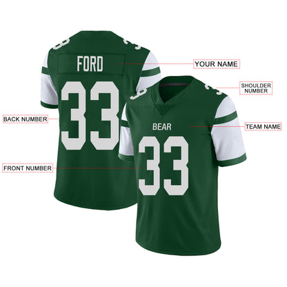 Custom New York Jets Stitched American Football Jerseys Personalize Birthday Gifts Green Jersey