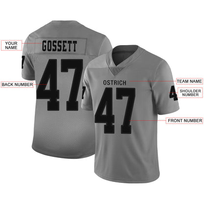 Custom LV.Raiders Stitched American Football Jerseys Personalize Birthday Gifts Grey Jersey