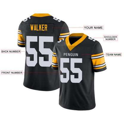 Custom Pittsburgh Steelers Stitched American Football Jerseys Personalize Birthday Gifts Black Jersey