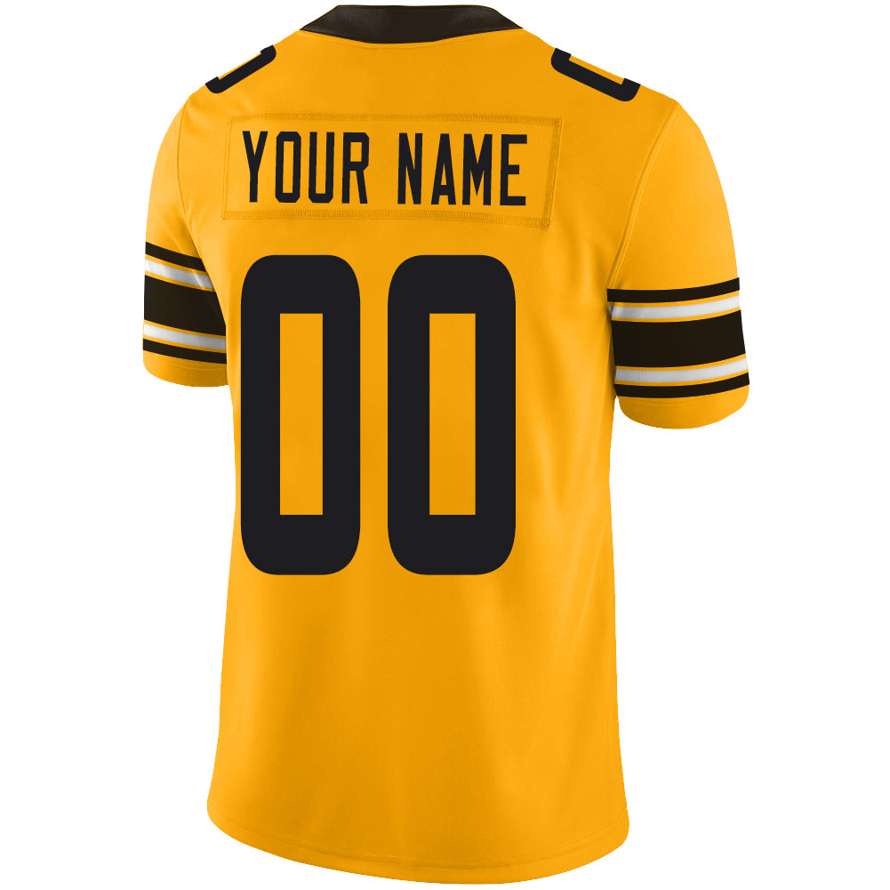 Custom Pittsburgh Steelers Stitched American Football Jerseys Personalize Birthday Gifts Yellow Jersey
