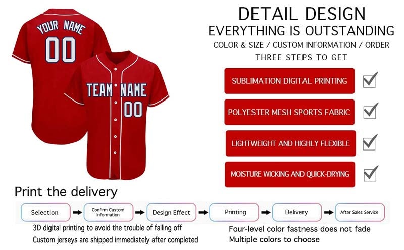 Fast Delivery Baseball Jersey for Kids Big Boy Softball Tee Shirt DIY Button V-neck Hipster Loose T-shirt Young Men Summer Tops