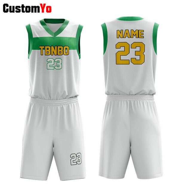 White Color Basketball Sublimation Jersey Professional Team Basketball Uniforms Accept Reversible Customized