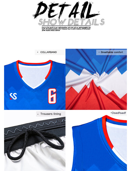 Custom Basketball Jersey Full Sublimation Team Name/Number Active Breathable Training Athletic Round-Neck Shirts for Adults/Kids