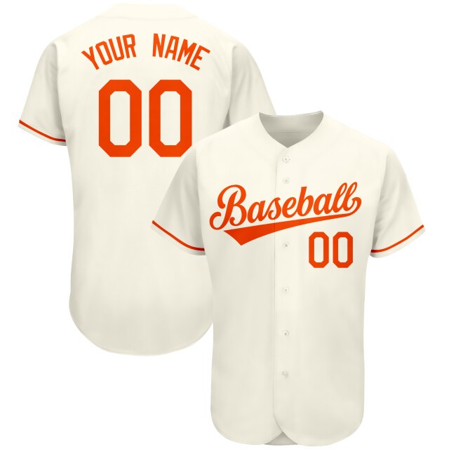 Custom Creamy-White Baseball Jersey Embroidered，Personalize Small Button Shirts For Men/Women/Kids, Add Team Name, Number