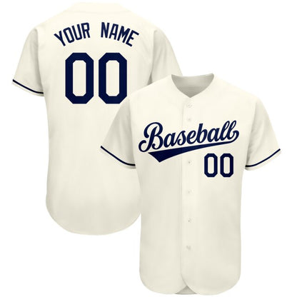 Custom Creamy-White Baseball Jersey Embroidered，Personalize Small Button Shirts For Men/Women/Kids, Add Team Name, Number