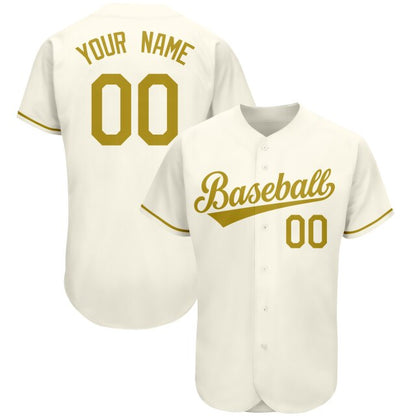 Custom Creamy-White Baseball Jersey Embroidered，Personalize Small Button Shirts For Men/Women/Kids, Add Team Name, Number