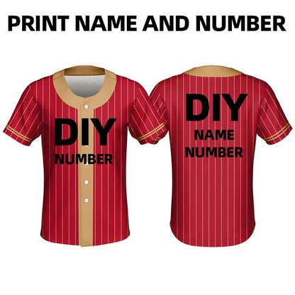 Custom Design Cheap Price Baseball Jersey Shirt Polyester Sublimation Men's Baseball Stripe Tshirt