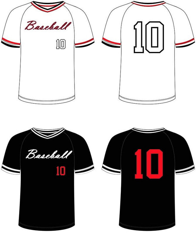 2020 Male Baseball Jersey Tee Shirts V-Neck Team DIY Name Numbers Print Logo Pullover Hip Hop Loose T-shirt