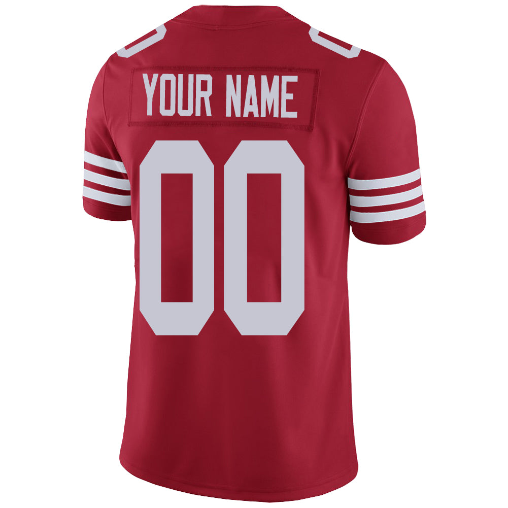 Custom San Francisco 49ers Stitched American Football Jerseys Personalize Birthday Gifts Red Jersey