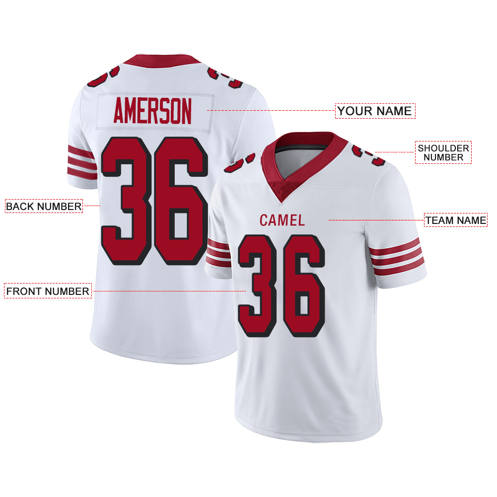 Custom San Francisco 49ers Stitched American Football Jerseys Personalize Birthday Gifts White Jersey