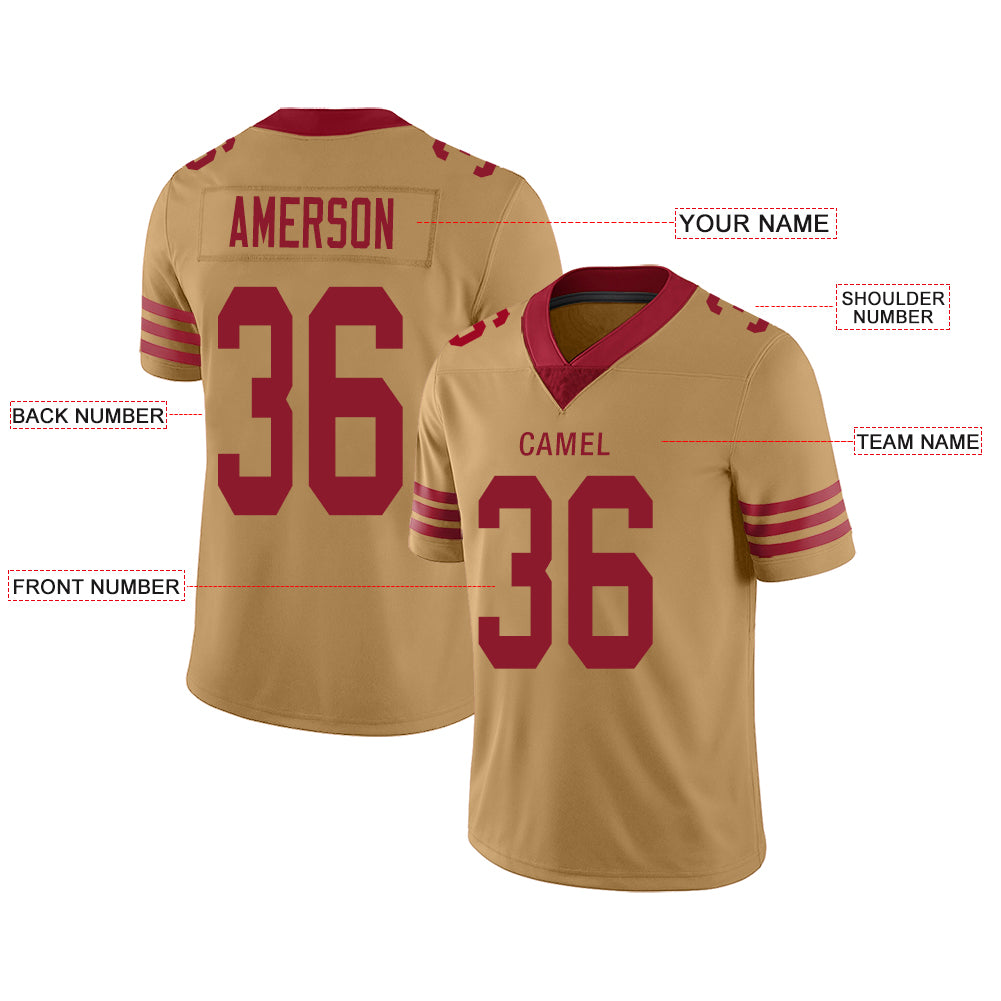 Custom San Francisco 49ers Stitched American Football Jerseys Personalize Birthday Gifts Gold Jersey