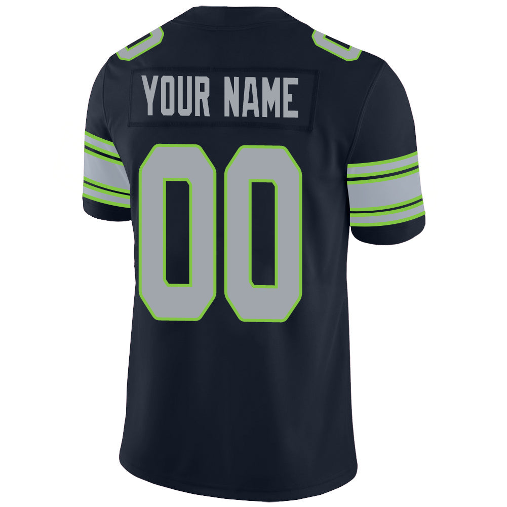 Custom S.Seahawks Stitched American Football Jerseys Personalize Birthday Gifts Navy Jersey