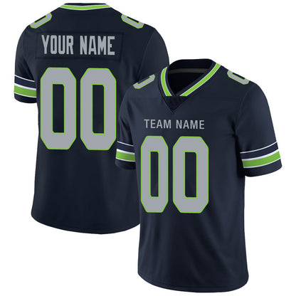 Custom S.Seahawks Stitched American Football Jerseys Personalize Birthday Gifts Navy Jersey