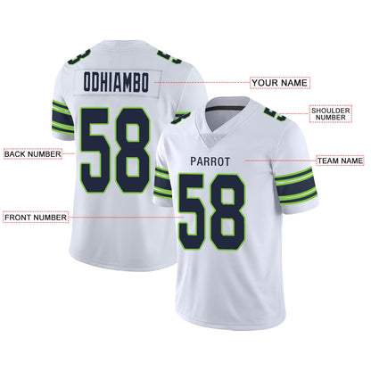 Custom S.Seahawks Stitched American Football Jerseys Personalize Birthday Gifts White Jersey