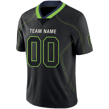 Custom S.Seahawks Stitched American Football Jerseys Personalize Birthday Gifts Black Jersey