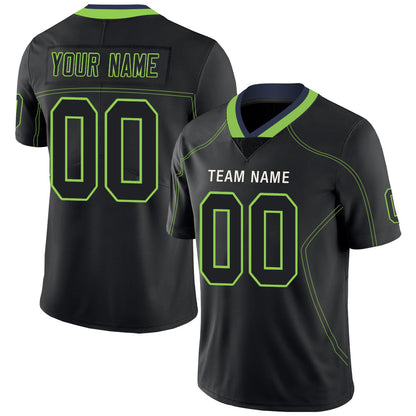 Custom S.Seahawks Stitched American Football Jerseys Personalize Birthday Gifts Black Jersey