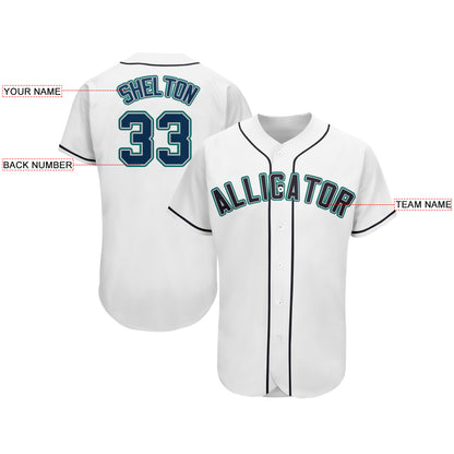 Custom Seattle Mariners Stitched Baseball Jersey Personalized Button Down Baseball T Shirt