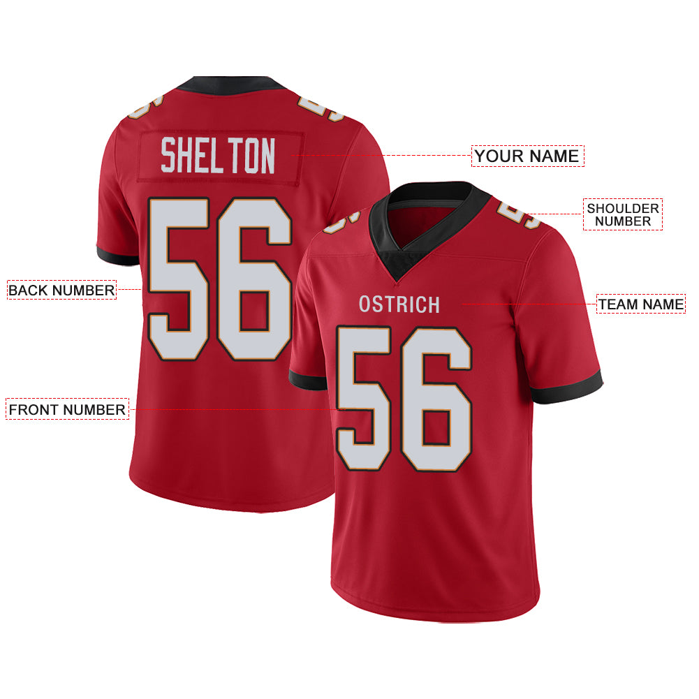 Custom Tampa Bay Buccaneers Stitched American Football Jerseys Personalize Birthday Gifts Red Jersey