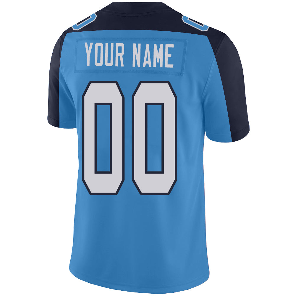 Custom Tennessee Titans Stitched American Football Jerseys Personalize Birthday Gifts Light Blue Jersey