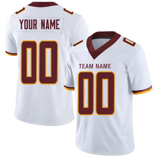 Custom Washington Redskins Stitched American Football Jerseys Personalize Birthday Gifts White Jersey