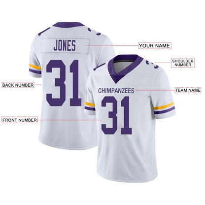 Custom MN.Vikings Football Jerseys Team Player or Personalized Design Your Own Name for Men's Women's Youth Jerseys Purple