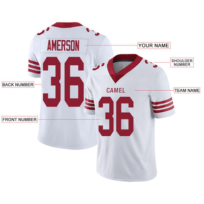 Custom SF.49ers Football Jerseys Team Player or Personalized Design Your Own Name for Men's Women's Youth Jerseys Red
