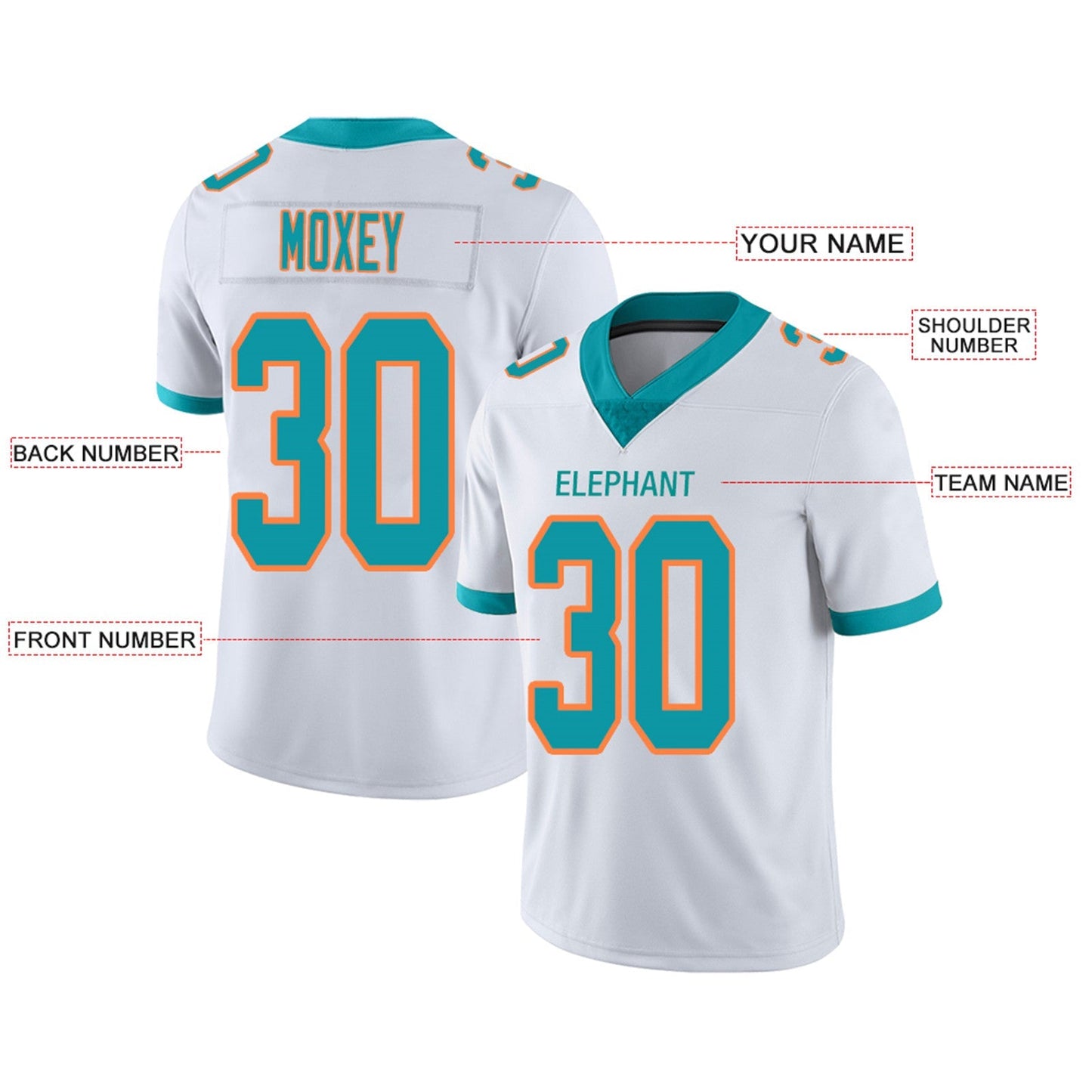 Custom M.Dolphins Football Jerseys Team Player or Personalized Design Your Own Name for Men's Women's Youth Jerseys Aqua